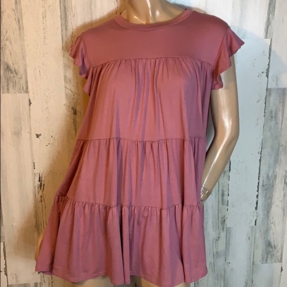 emory park Dresses & Skirts - Emory Park Women's Pink Tiered Shift Dress Barbiecore